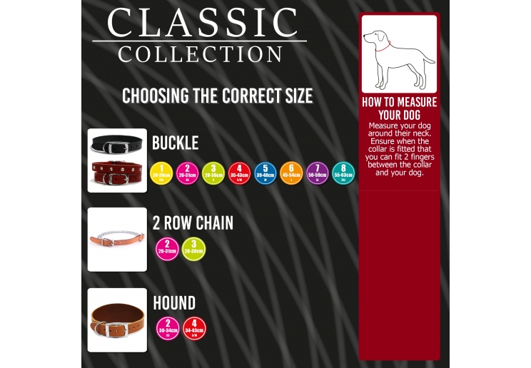 Leather Stud Collar Red 20-26cm Size 1