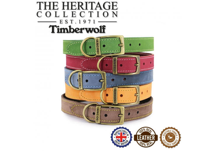 Timberwolf Leather Collar Mustard 20-26cm Size 1