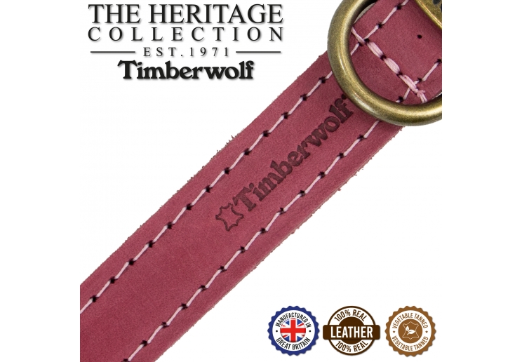 Timberwolf Leather Collar Raspberry 55-63cm Size 8