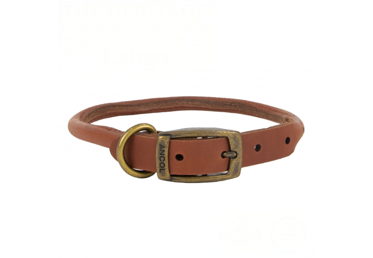 Round Leather Collar Chestnut 45-54cm Size 6