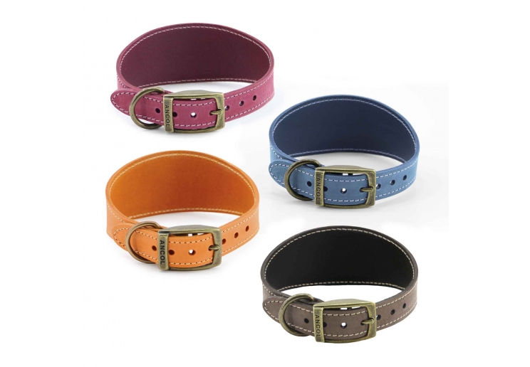 Timberwolf Whippet Leather Collar Blue 30-34cm