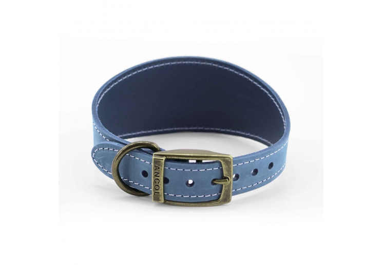 Timberwolf Whippet Leather Collar Blue 30-34cm