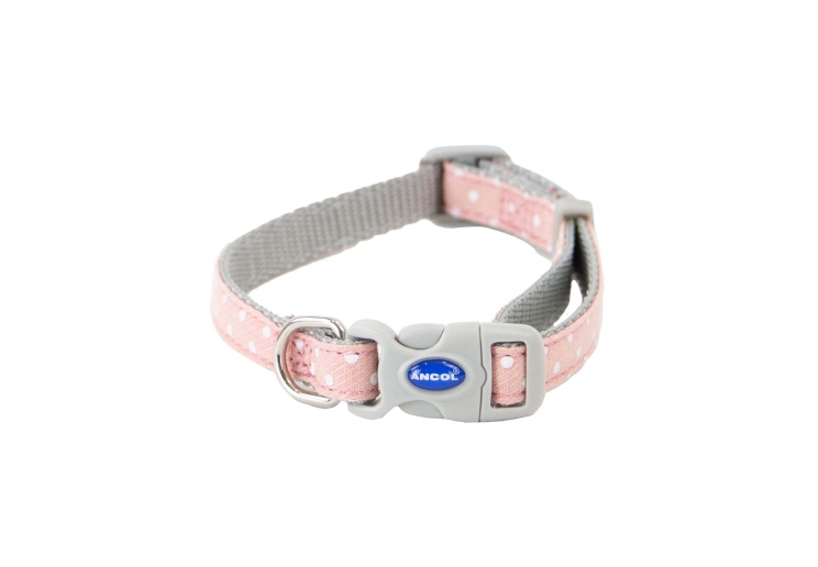 Small Bite Polka Collar Lead Set Rose