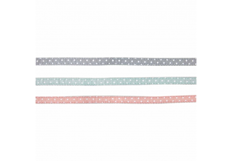 Small Bite Polka Collar Lead Set Rose