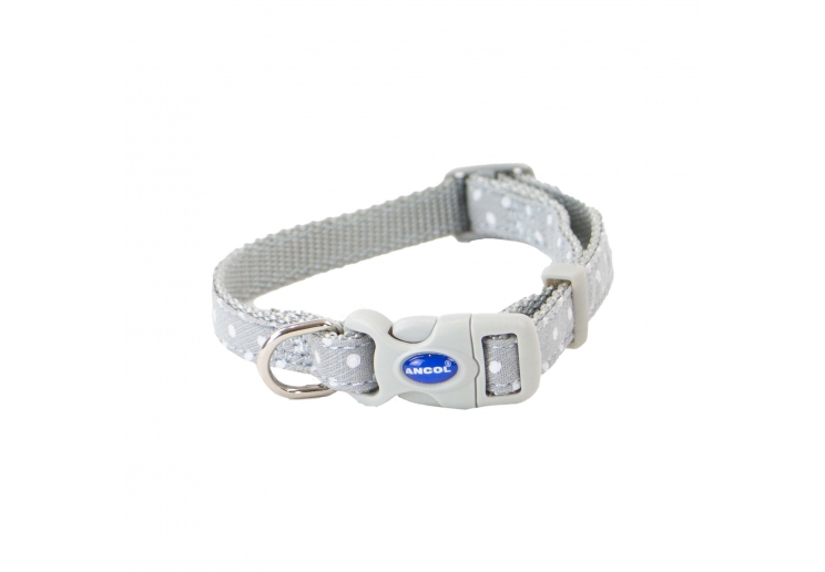Small Bite Polka Collar Lead Set Pebble