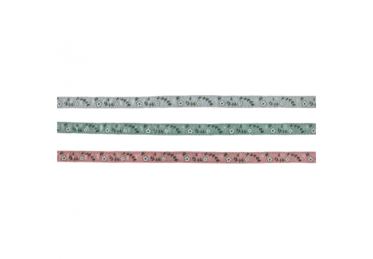 Small Bite Floral Collar Lead Set Sage