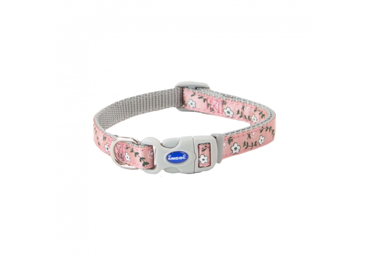 Small Bite Floral Collar Lead Set Rose