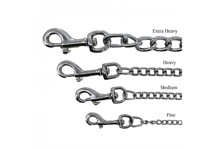Leather Heavy Chain Lead Tan 80cm