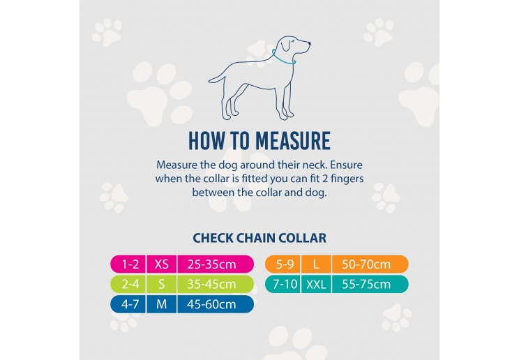 Obedia Nylon and Chain Collar 25-35cm Size 1-2