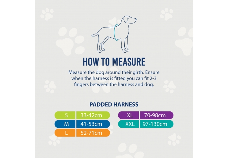 Viva Padded Harness Pink L 52-71cm