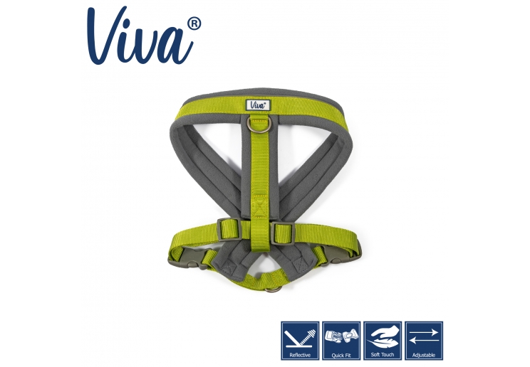 Viva Padded Harness Lime L 52-71cm