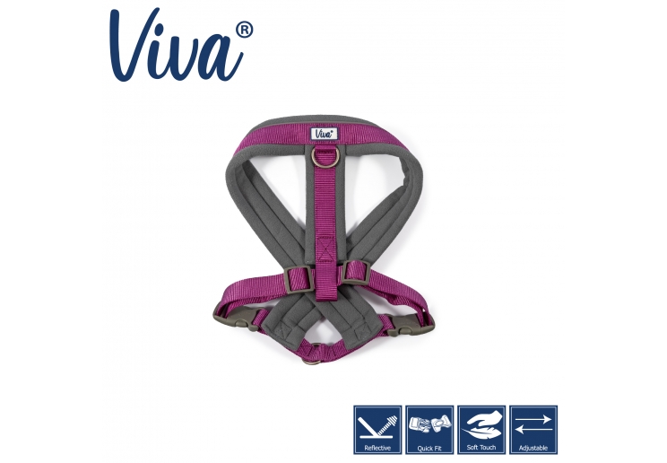 Viva Padded Harness Purple L 52-71cm