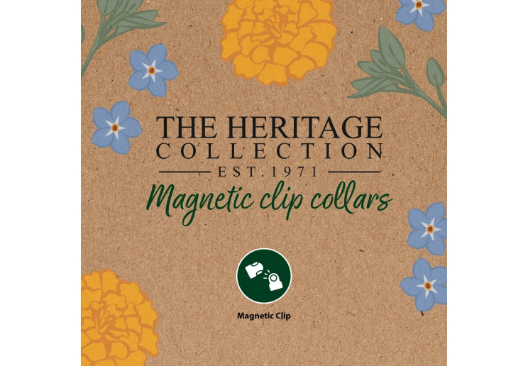 Heritage Magnetic Lock Collar Blue Med 2-5