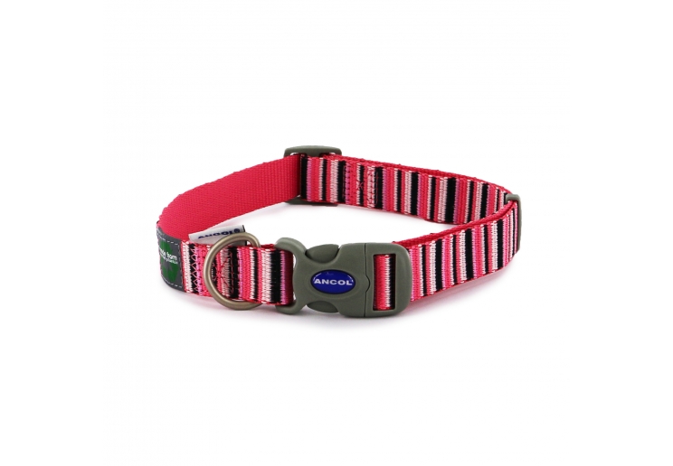 Hot Pink Candy Stripe Made From Collar L