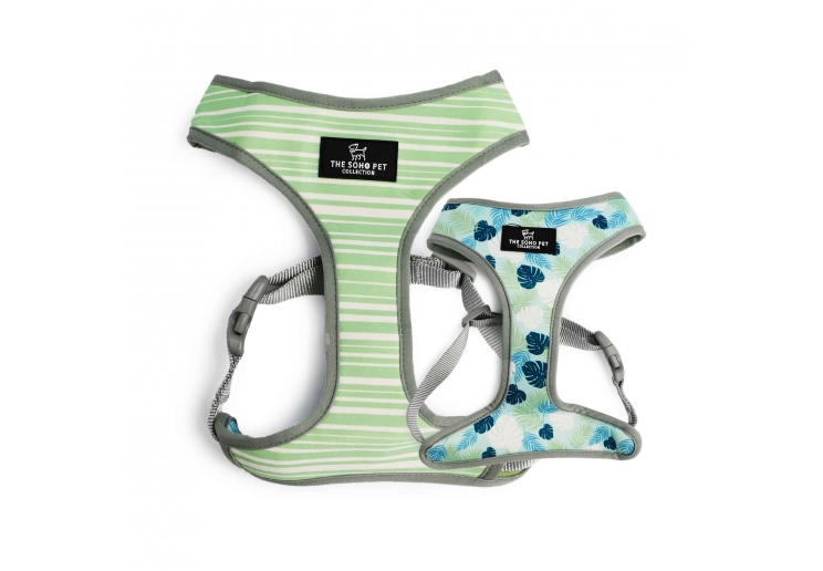 Soho Stripe/Leaf Reversible Harness XS