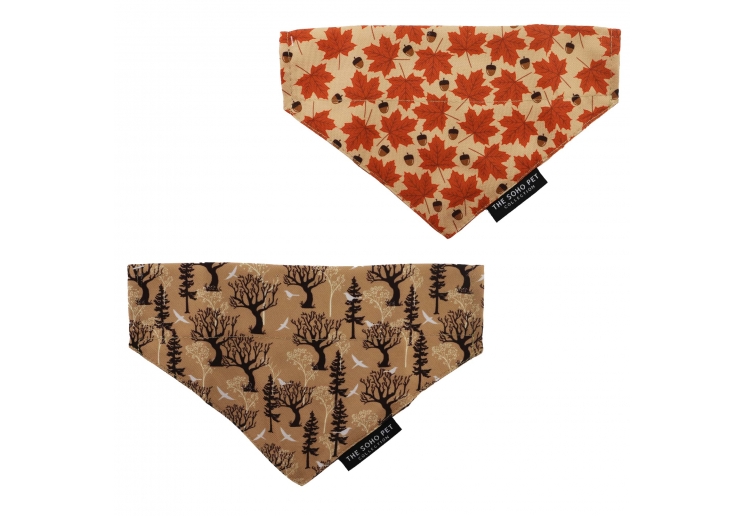Maple Leaf/Woodland Patterned Bandana (2 per pack)