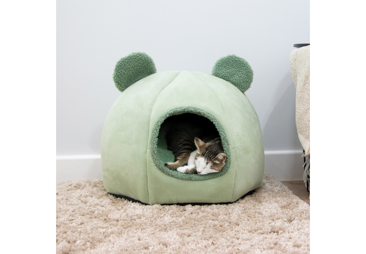 Teddy Bear Ear Cave Bed (Sage)