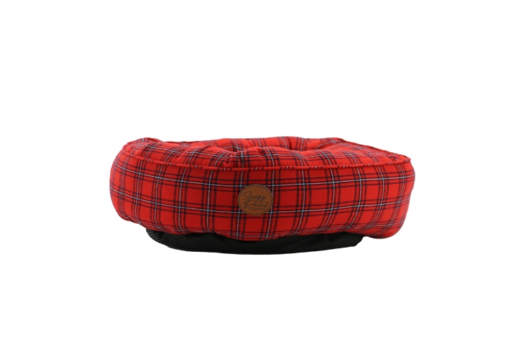 Red Tartan Donut Bed 70cm