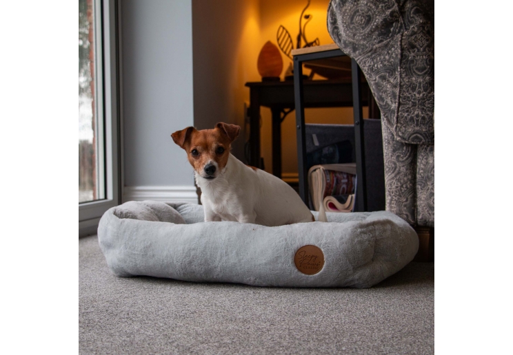 Sleepy Paws Square Bed 70x60cm Light Grey