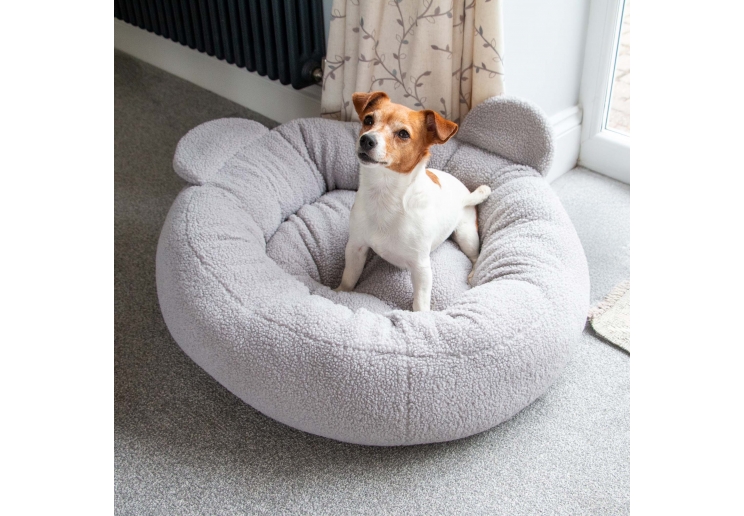 Small Bite Teddy Bear Donut Bed Pebble 70cm