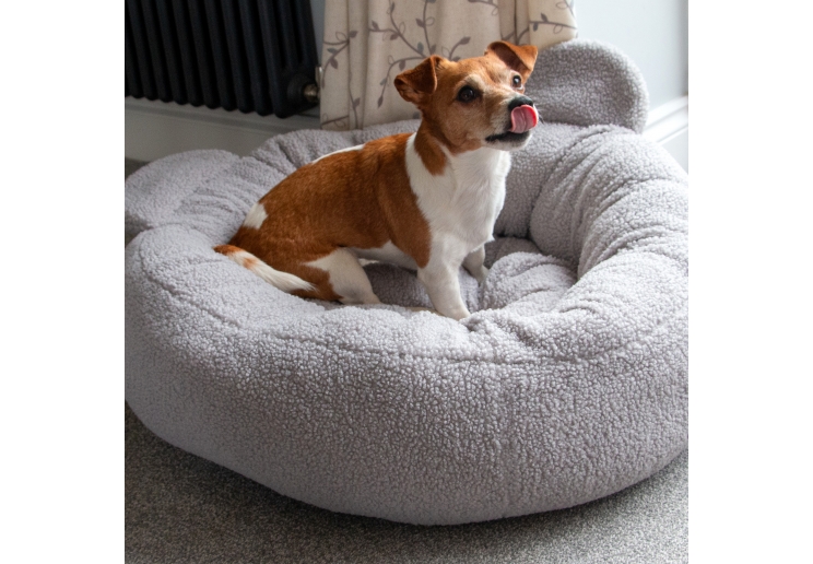Small Bite Teddy Bear Donut Bed Pebble 70cm