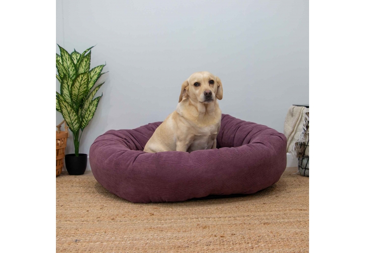 Corduroy Donut Bed (Plum) 70cm
