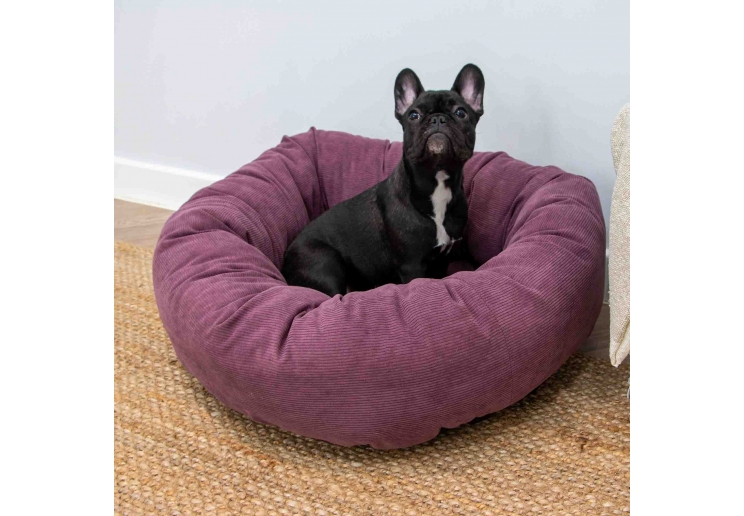Corduroy Donut Bed (Plum) 70cm