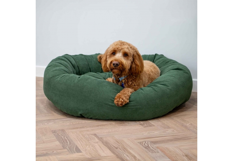 Corduroy Donut Bed (Forest Green) 70cm
