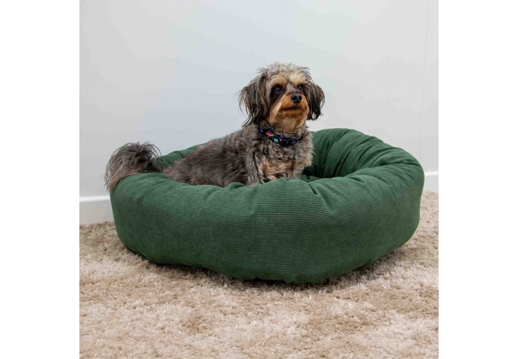 Corduroy Donut Bed (Forest Green) 70cm