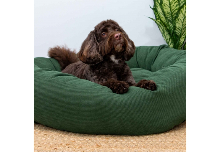 Corduroy Donut Bed (Forest Green) 70cm
