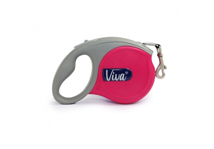 Viva Retractable 5m Lead Pink S