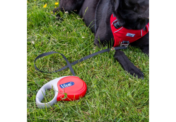 Viva Retractable 5m Lead Red M