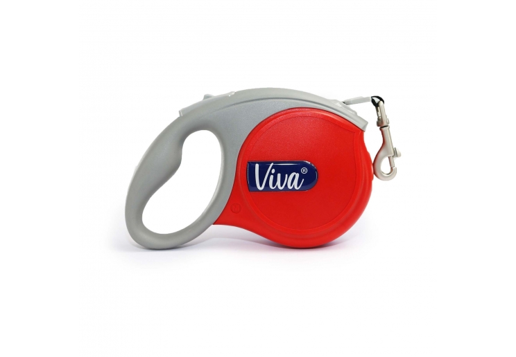 Viva Retractable 5m Lead Red M