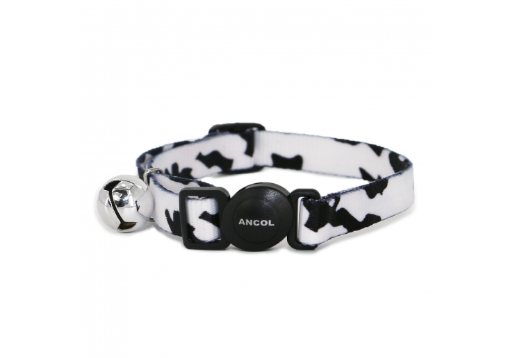 Cammo Safety Cat Collar Black/White