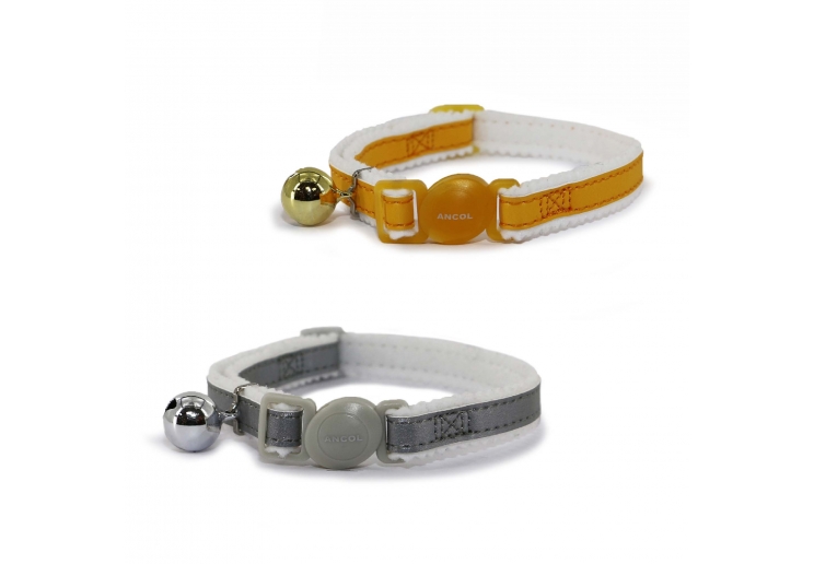 Reflective Safety Buckle Cat Collar Yellow