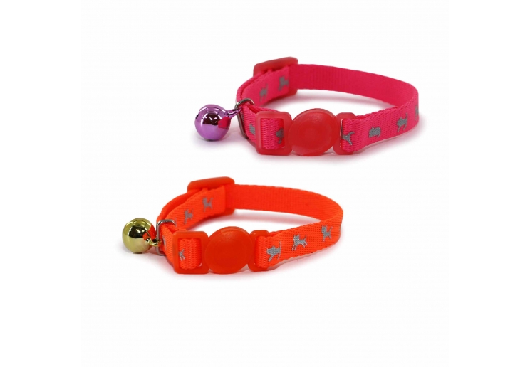Hi-Vis Safety Kitten Collar Pink