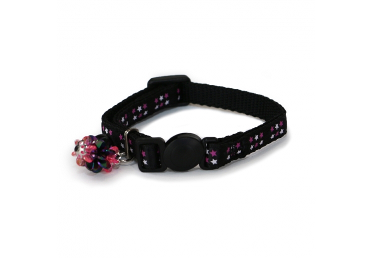 Kitten Safety Star Collar Black