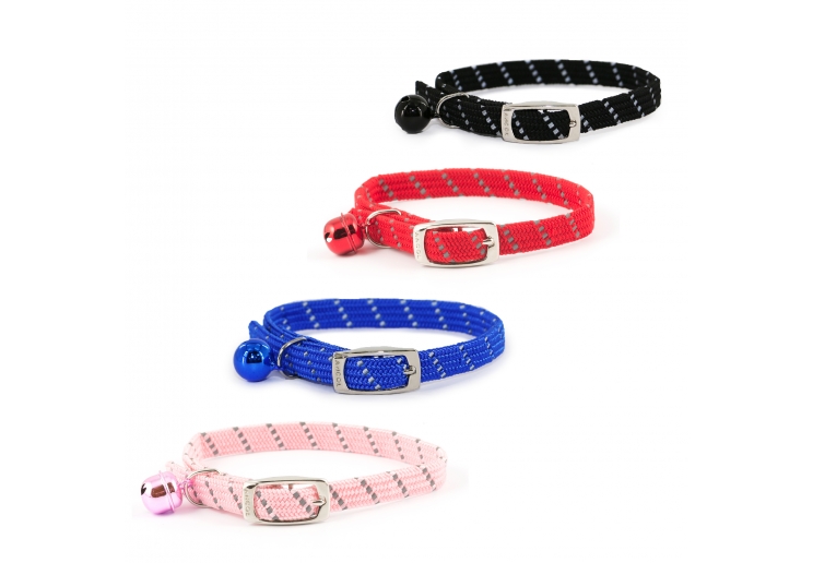 Softweave Refl Elastic Cat Collar Blue