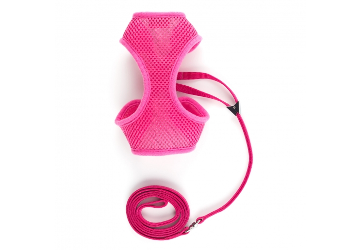 Soft Cat Harness and Lead Pink L