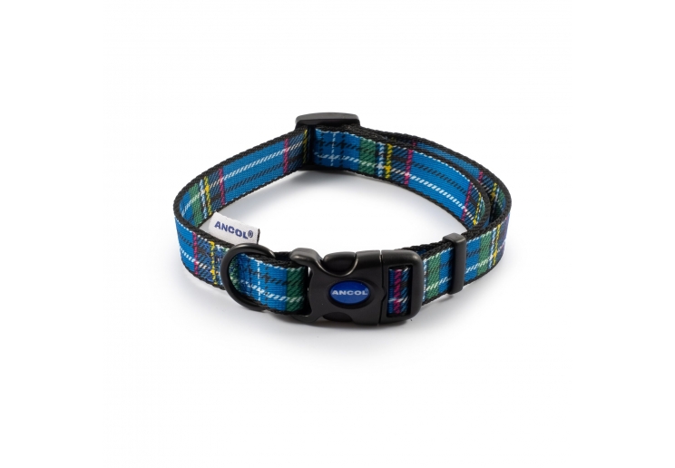 Soho Blue Tartan Collar M 30-50cm