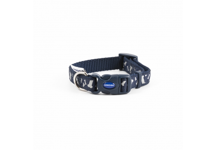 Fashion Collar Blue Reflective Bones Adj 20-30cm