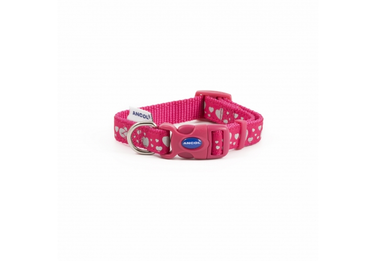 Soho Pink Reflective Hearts Collar S 20-30cm