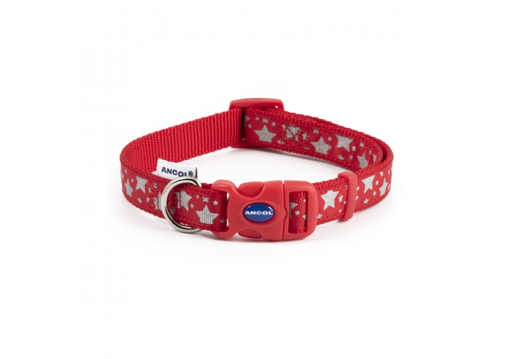 Soho Red Reflective Stars Collar M 30-50cm