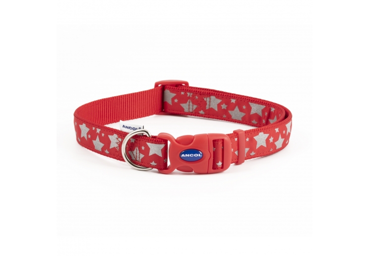 Soho Red Reflective Stars Collar L 45-70cm