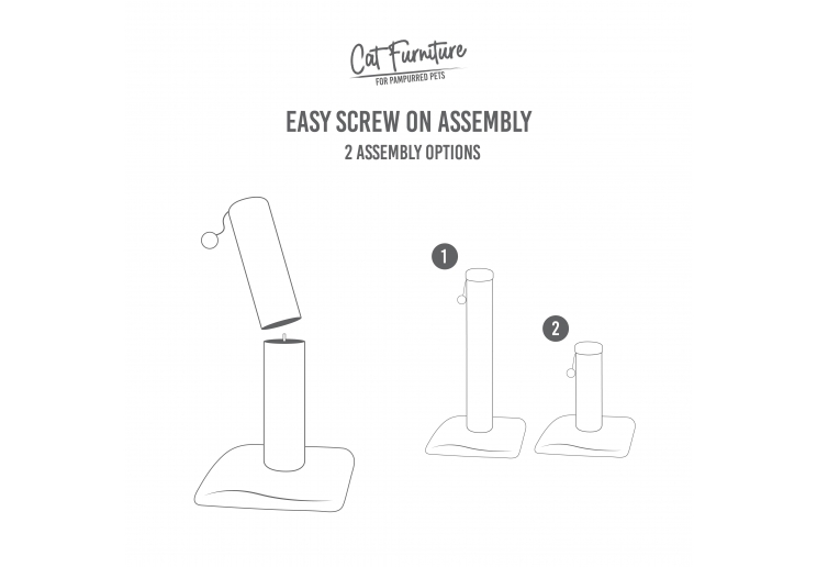 XL 2-part Teddy Fleece Scratch Post (Stone)