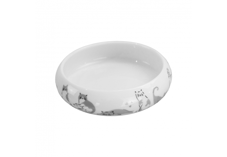 Curved Edge Cat Dish (Patterned)