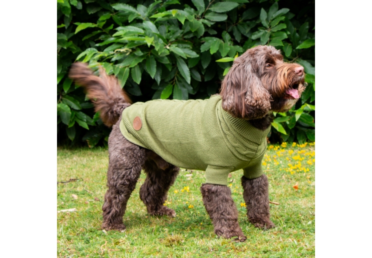 Green Cable Knit Jumper XS